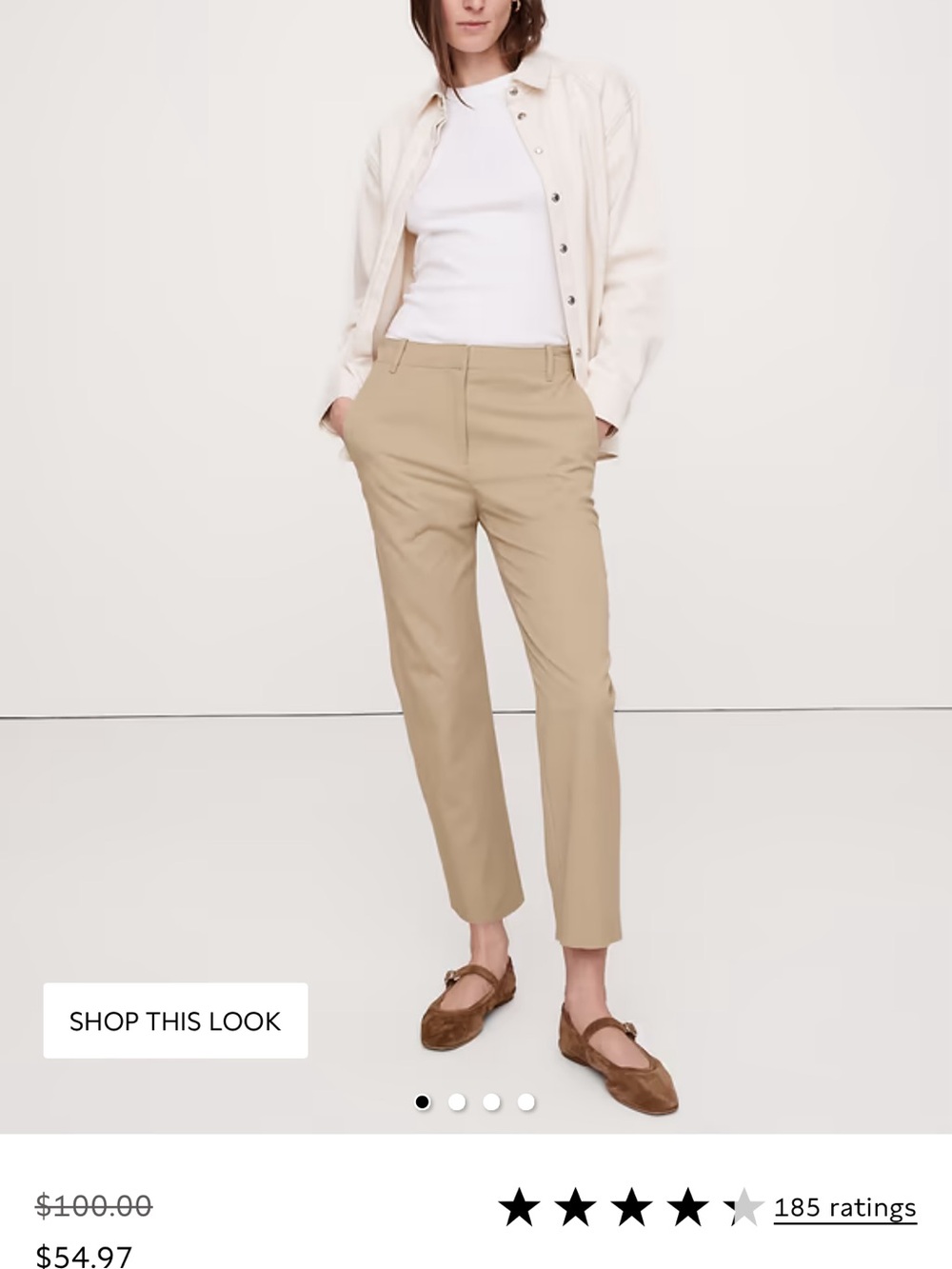 Banana Republic Cropped Straight-Leg Pants in Khaki